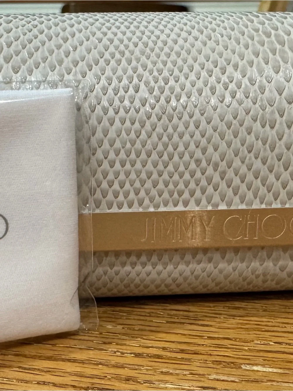 Jimmy Choo peared gray Sunglasses with Cream Textured Case